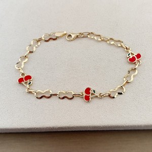 Kirazlı Bebek Çocuk Altın Bilekliği